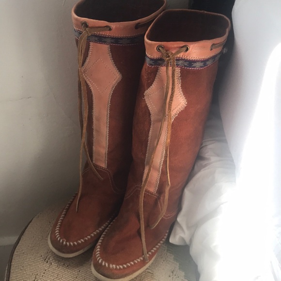 Superdry Shoes | Superdry Sz4 Suede Leather Moccasin Boot | Color: Tan | Size: 4 | Leconomides's Closet